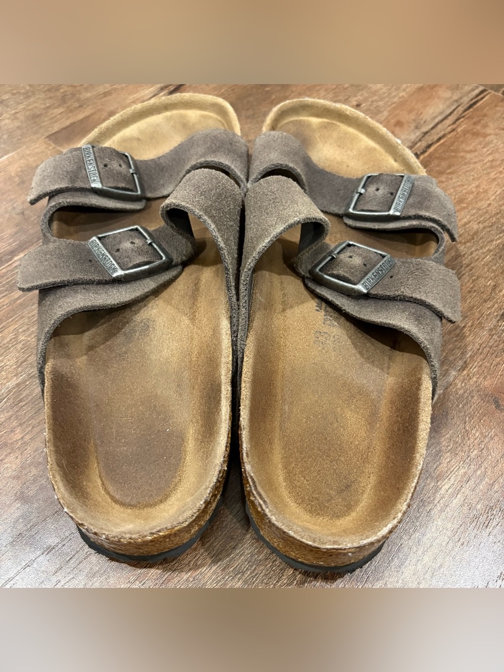 Birkenstock Arizona Soft Footbed Mocha Suede Sandals Size 43 Regular Wide